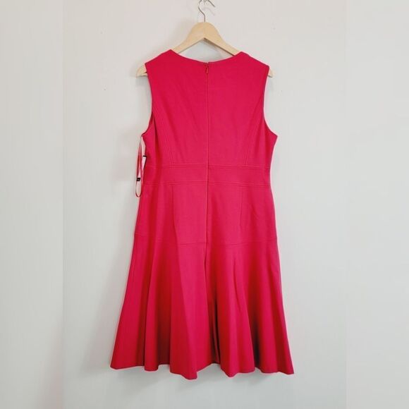 Nine West Fuchsia Pink Knit Fit and Flare Dress Size 12 NWT - Picture 3 of 7